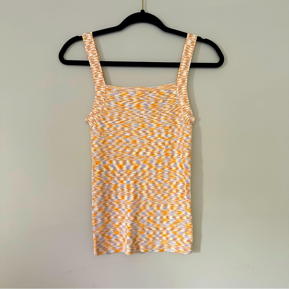 COPY - Nine West NWT Space Dye Lavender Orange White Tank Top Size S